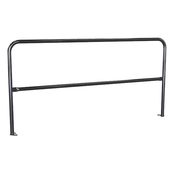 Vestil Steel Pipe Safety Railing with Welded Baseplate 7 Ft. Length Black VDKR-7-BP-BK - main